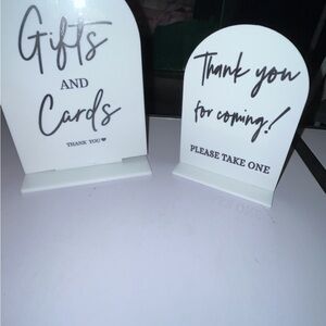White Gift and Thank You Signs